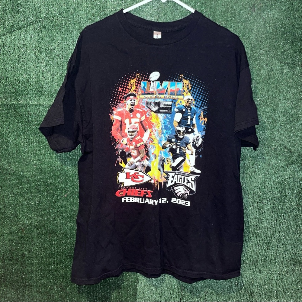 Philadelphia Eagles Vs Kansas City Chiefs 2023 Super Bowl Black Shirt XL NFL